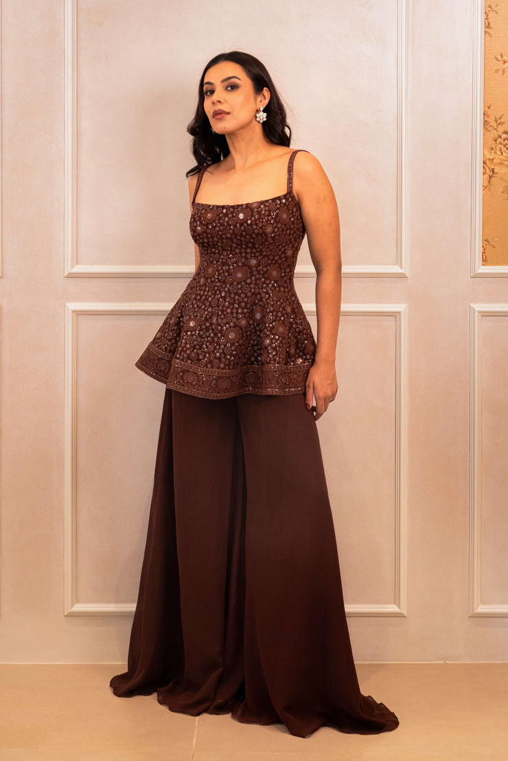 Mocha Mousse Palazzo Set