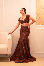 Mocha Mousse Chikankari Lehenga set