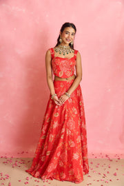 Scarlet Lehenga Set