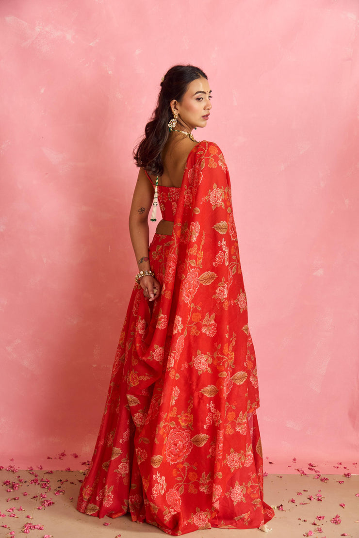 Scarlet Lehenga Set